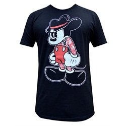 Men's Mean Mouse by Adi Tattooed Mickey Tattoo Artwork Black T Shirt