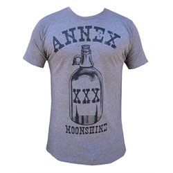 Men's Moonshine by Annex Praying Skeleton in Liquor Bottle T Shirt