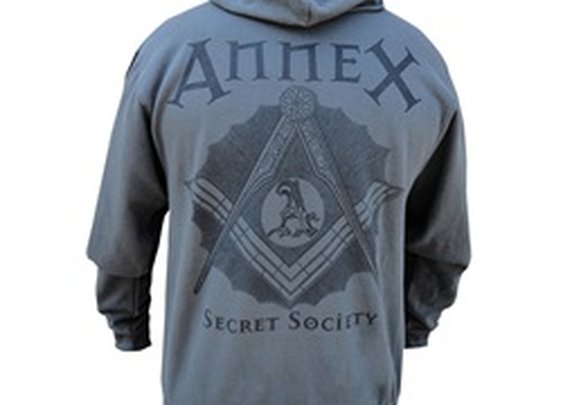 Men's Annex Secret Society Skull Freemasons Masonic Mason Logo Hoodie