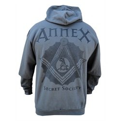 Men's Annex Secret Society Skull Freemasons Masonic Mason Logo Hoodie