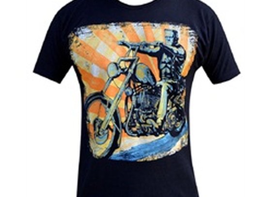 Men's Eerie Rider by Mike Bell Easy Frankenstein Motorcycle T Shirt