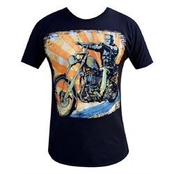 Men's Eerie Rider by Mike Bell Easy Frankenstein Motorcycle T Shirt