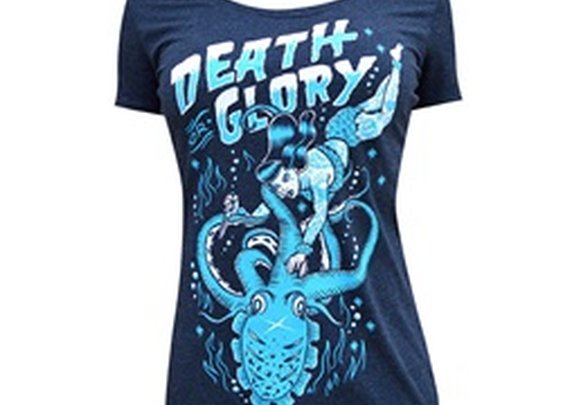 Women's Death or Glory by Adi Kraken and Skin Diver Tattoo Art T Shirt