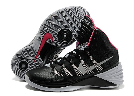 Nike Basketball Shoes (Mens) Hyperdunk 2013 With Black/Metallic Silver & Pink