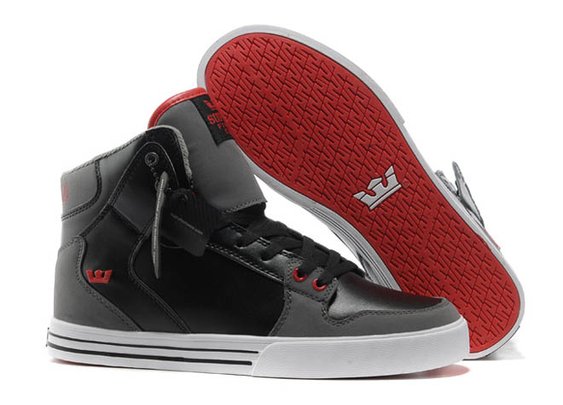 High Supra Shoes Vaider Black/Cool Grey High Tops Men
