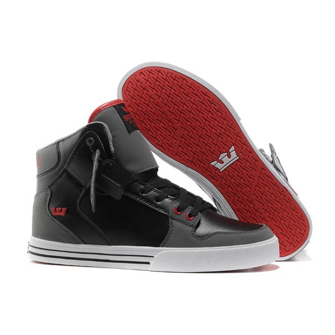 High Supra Shoes Vaider Black/Cool Grey High Tops Men