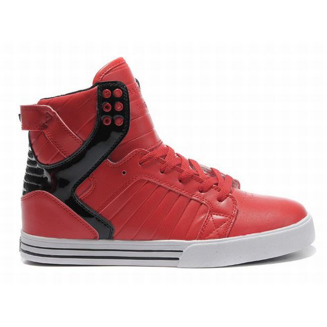 red white black men supra skytop high top tuf