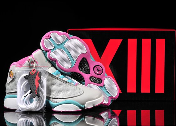 Women Size Retro Air Jordan Xiii 13 (Grey/Pink) - Leather Shoes -  $95.89 - marsretro.com