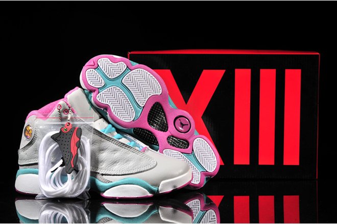 Women Size Retro Air Jordan Xiii 13 (Grey/Pink) - Leather Shoes -  $95.89 - marsretro.com