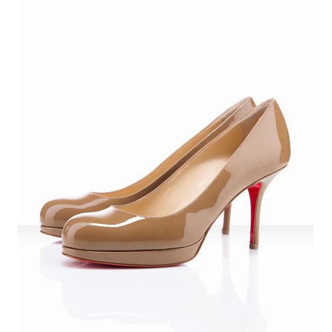 Red Bottom Christian Louboutin Prorata 90mm Platform Patent Leather Pumps Camel