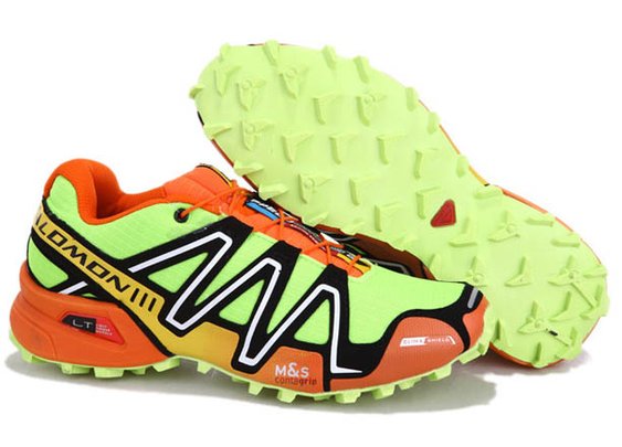 Salomon Mens Shoes Speedcross 3 Outdoor Athletic Running Sports orange volt green black white