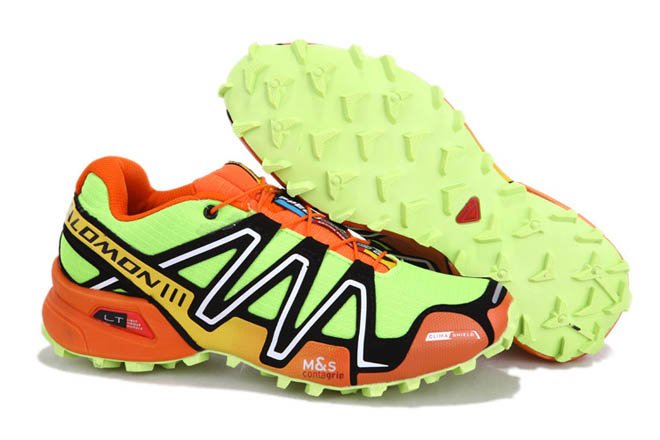 Salomon Mens Shoes Speedcross 3 Outdoor Athletic Running Sports orange volt green black white