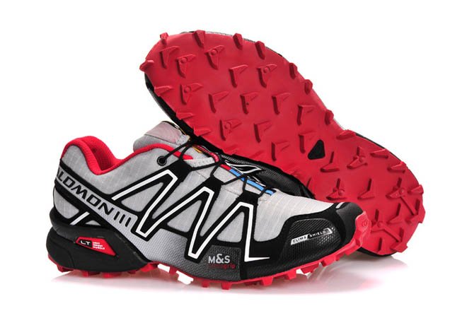 Salomon Speedcross 3 Trainers Mens Outdoor Athletic Running Sports Shoe grey black red