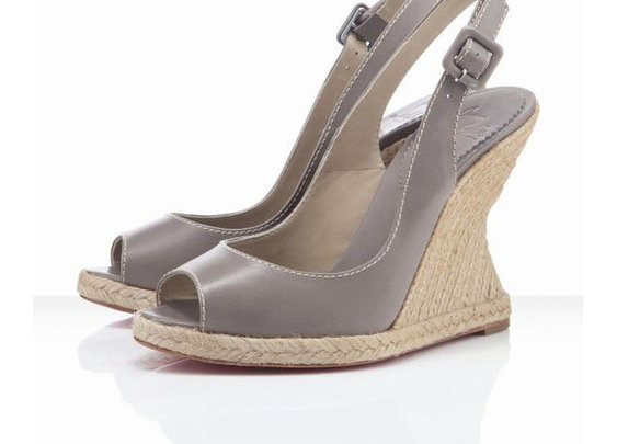 Red Bottom Christian Louboutin You Love 120mm Leather Wedges Taupe