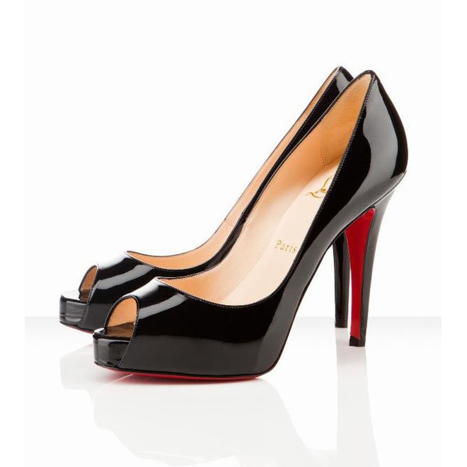 peep toe hyper prive 120mm christian louboutin patent leather pumps black