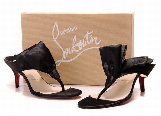 100mm red bottom louboutin satin tulip thong sandals black