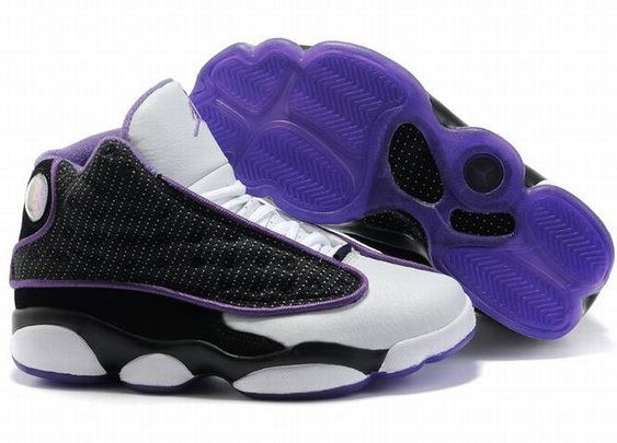 Nike Air Jordans: Womens Retro 13 In White & Black & Purple Colorways -  $91.39 - marsretro.com