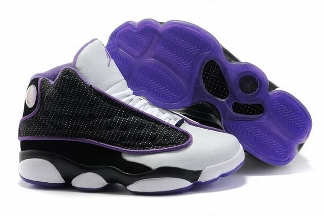 Nike Air Jordans: Womens Retro 13 In White & Black & Purple Colorways -  $91.39 - marsretro.com