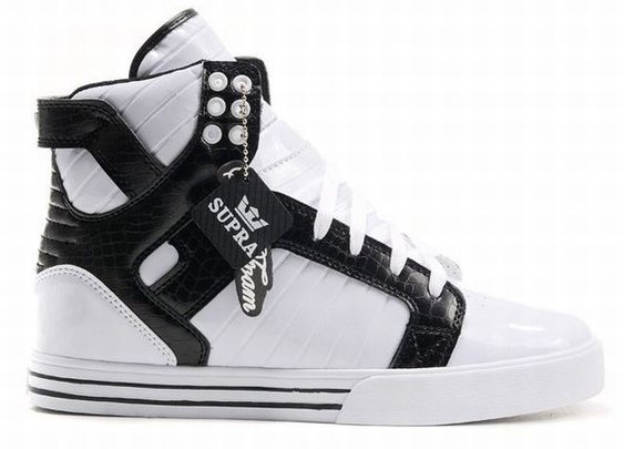 Women Supra Skate Shoes High Tops Skytop Black and White