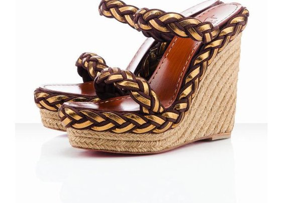 Christian Louboutin Cadena Tresse 140mm Wedges Brown