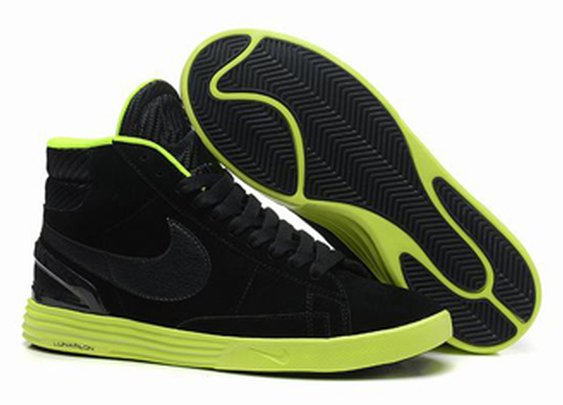 Nike Lunar Blazer Mens Black Black Volt Basketball Shoes