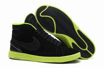 Nike Lunar Blazer Mens Black Black Volt Basketball Shoes