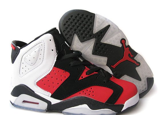 Michael Sneakers: Women Size Retro Jordan 6 - Black & Red & White - Basketball Shoes -  $89.79 - marsretro.com