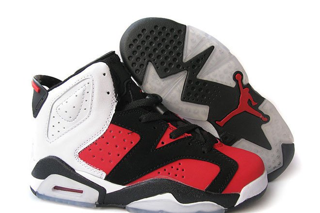 Michael Sneakers: Women Size Retro Jordan 6 - Black & Red & White - Basketball Shoes -  $89.79 - marsretro.com