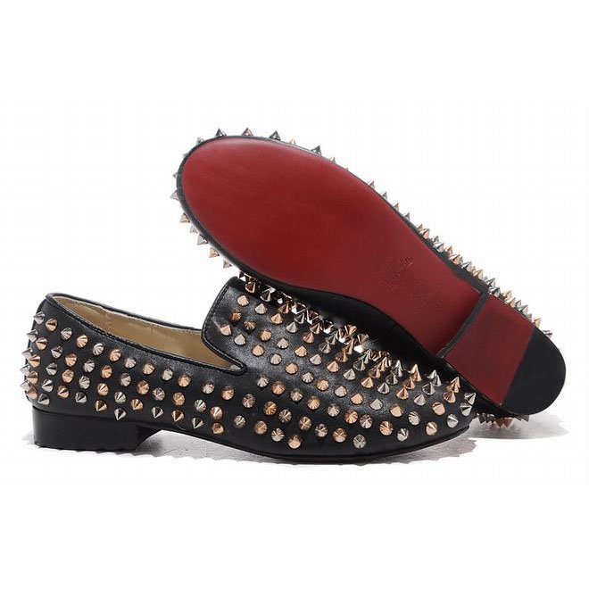 Christian Louboutin Rollerboy Spikes Womens Flat Shoes Black