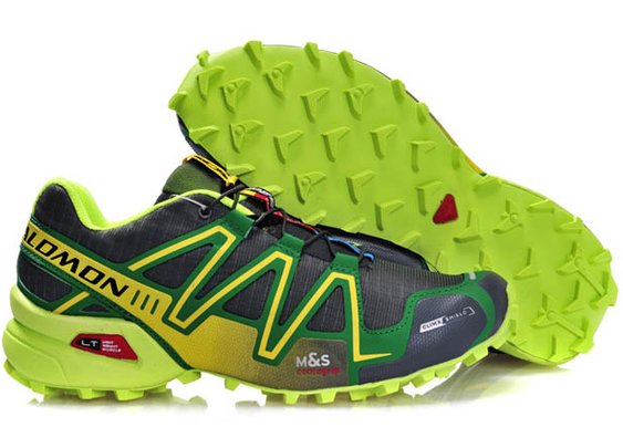Men's Trail Running Shoes -Salomon Speedcross 3 green grey