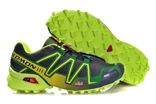 Men's Trail Running Shoes -Salomon Speedcross 3 green grey