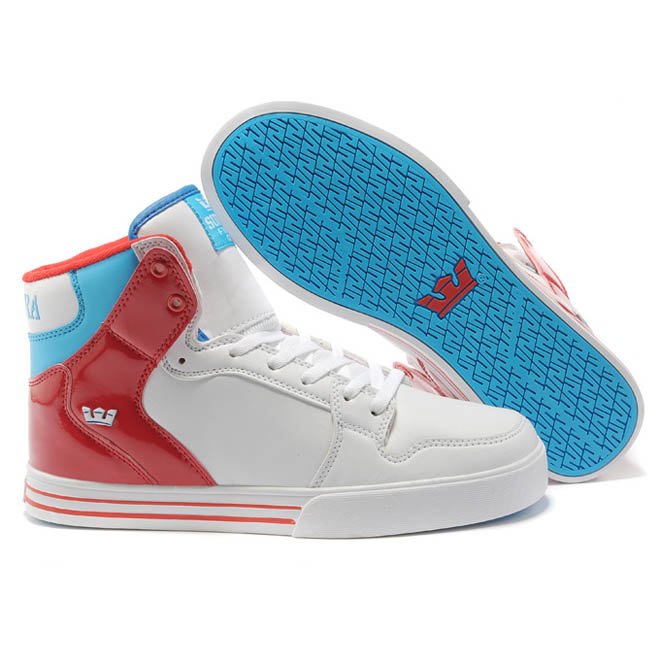 Supra Vaider White Red Blue High Trainers-Men's