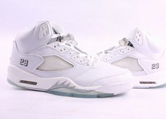 Nike Jordan Sneakers 5 :All White Colorway New Men Size Sneakers -  Air Jordan 5 Mens