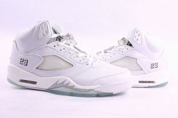 Nike Jordan Sneakers 5 :All White Colorway New Men Size Sneakers -  Air Jordan 5 Mens