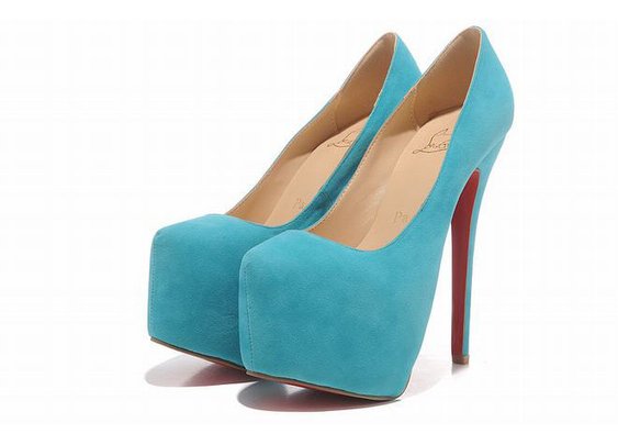 sky blue daffodile 160mm christian louboutin suede platform pumps