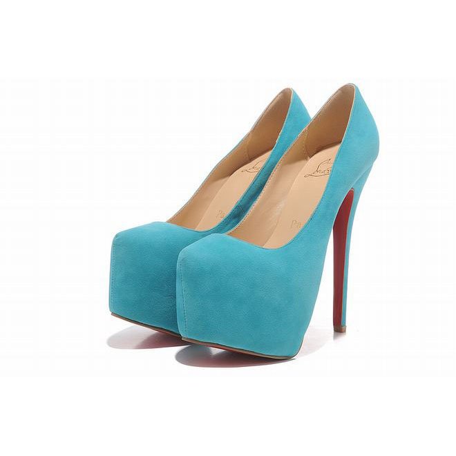 sky blue daffodile 160mm christian louboutin suede platform pumps