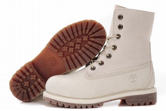 cheap Timberland Womens 6 inch Warm Fur Beige White sale online
