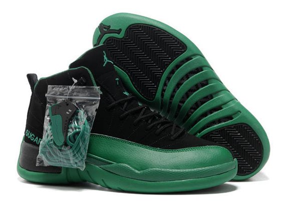 Michael Retro 12 Air Shoes Suede - Black/Dark Green - Men Size Jordans - nbsneaker.com