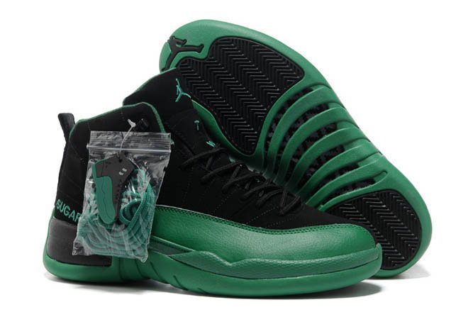 Michael Retro 12 Air Shoes Suede - Black/Dark Green - Men Size Jordans - nbsneaker.com