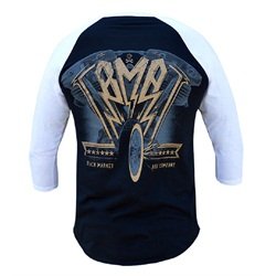 Men's American Iron by Ian McNiel Chopper Bike Tattoo Baseball T Shirt
