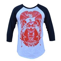 Men's Sink or Swim by Charlie Coffin Tattooed Sailor Baseball T Shirt