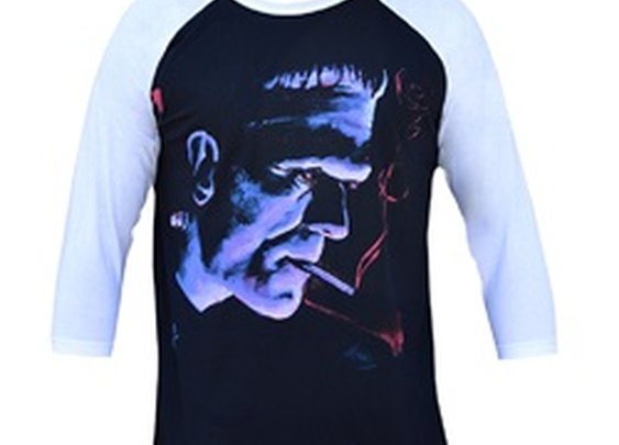 Men's Franky by Mike Bell Frankenstein Monster Raglan Baseball T Shirt