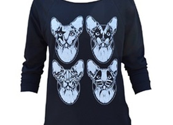Women's Kiss Cats by Josh Stebbins Sphynx Tattoo Unfinished Sweatshirt
