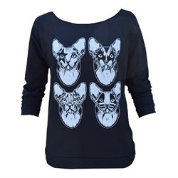 Women's Kiss Cats by Josh Stebbins Sphynx Tattoo Unfinished Sweatshirt