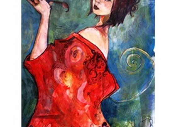 Dame Fortuna by Heather Younger Portrait of a Woman Canvas Art Print