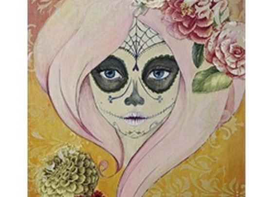 Sugar and Spice by Heather Younger Girly Death Mask Canvas Art Print