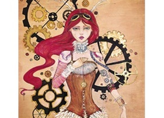 The Navigator by Heather Younger Steampunk Woman Canvas Art Print