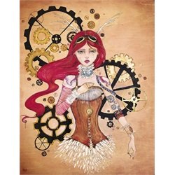 The Navigator by Heather Younger Steampunk Woman Canvas Art Print