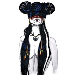 Lana by Stephanie Zahalka Del Ray Portrait Tattoo Canvas Art Print