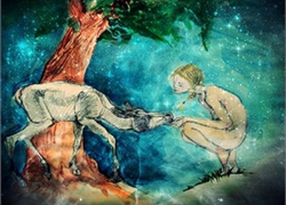 Grace by Heather Younger Enchanted Secret Garden Deer Canvas Art Print